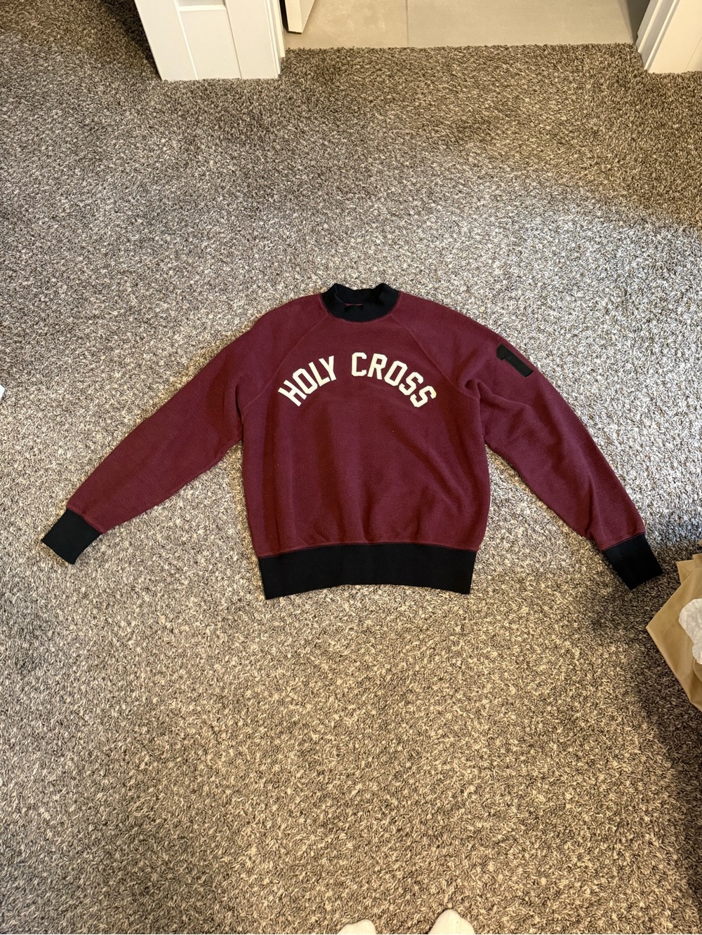 Aime Leon Dore Maroon Crewneck Sweater with Black Trim